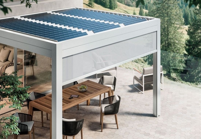 Pergola bioclimatique photovoltaïque - Exclusivité à Besançon