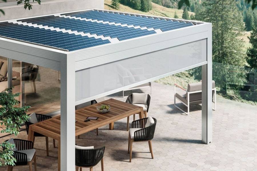 Pergola bioclimatique photovoltaïque - Exclusivité 2022 à Besançon